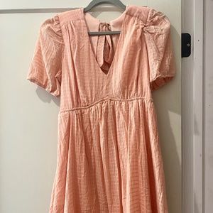 Sidefeel Womens Backless V Neck Short Sleeved Ruffle Dress